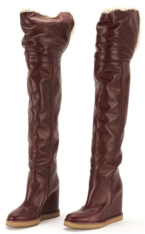 celine manon wedge boots|Manon Wedge Over the Knee Boot in Calfskin .